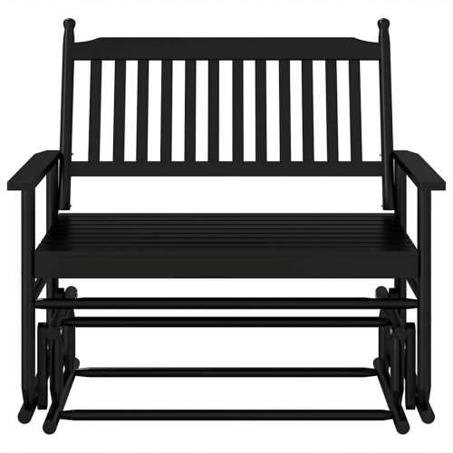 Klupa za ljuljanje crna 118 x 70 x 104,5 cm masivno drvo topola - Crna 1 Cijena