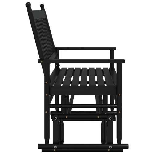Klupa za ljuljanje crna 118 x 70 x 104,5 cm masivno drvo topola - Crna 1 Cijena