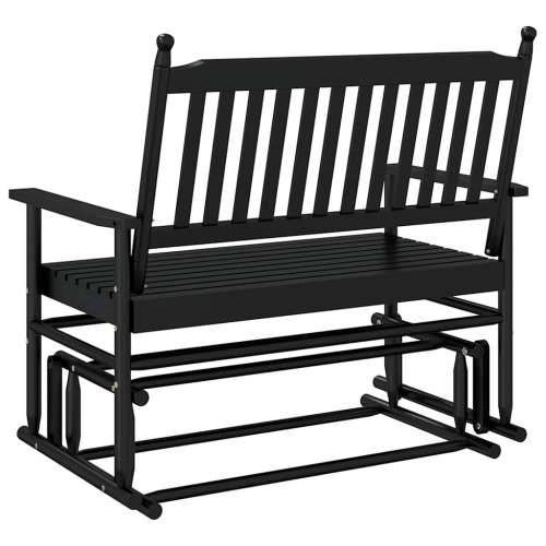 Klupa za ljuljanje crna 118 x 70 x 104,5 cm masivno drvo topola - Crna 1 Cijena