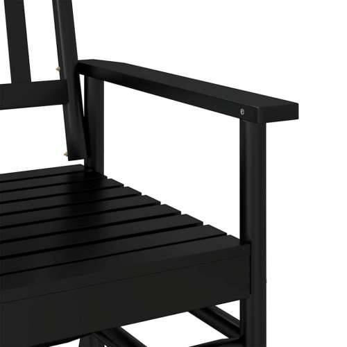 Klupa za ljuljanje crna 118 x 70 x 104,5 cm masivno drvo topola - Crna 1 Cijena