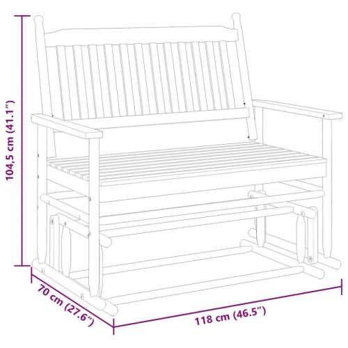 Klupa za ljuljanje crna 118 x 70 x 104,5 cm masivno drvo topola - Crna 1 Cijena