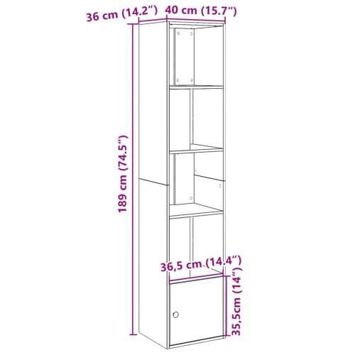 Regal za knjige boja hrasta 40x36x189 cm od konstruiranog drva sonoma hrast 1 40 cm Cijena