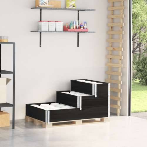 Povišena gredica s 3 razine crna 120 x 80 cm masivna borovina - Crna 120 x 80 cm (80 x 30 cm) 1 Cijena