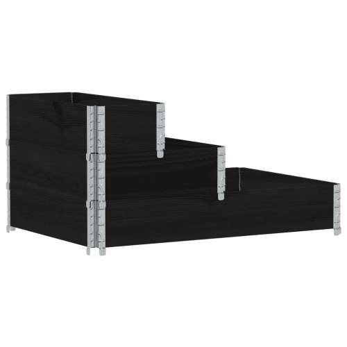 Povišena gredica s 3 razine crna 120 x 80 cm masivna borovina - Crna 120 x 80 cm (80 x 30 cm) 1 Cijena