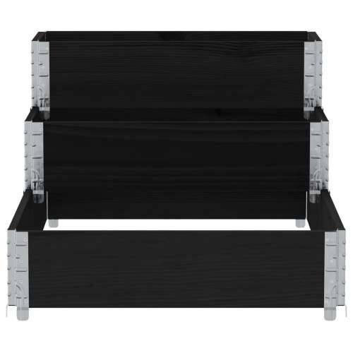 Povišena gredica s 3 razine crna 120 x 80 cm masivna borovina - Crna 120 x 80 cm (80 x 30 cm) 1 Cijena