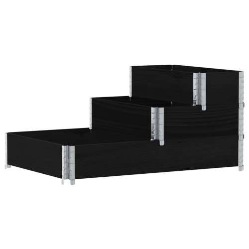 Povišena gredica s 3 razine crna 120 x 80 cm masivna borovina - Crna 120 x 80 cm (80 x 30 cm) 1 Cijena