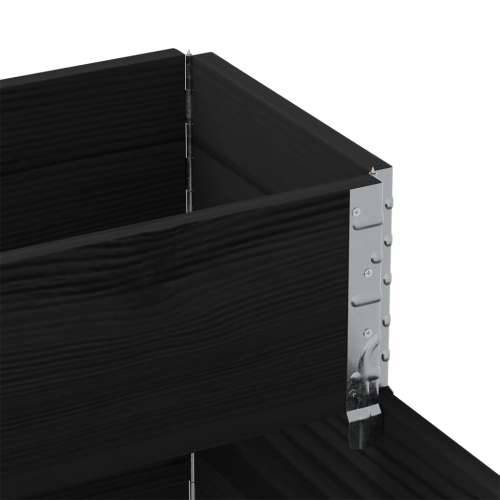 Povišena gredica s 3 razine crna 120 x 80 cm masivna borovina - Crna 120 x 80 cm (80 x 30 cm) 1 Cijena