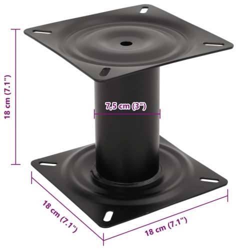 Postolje Sjedala za gliser - Sjedala za brod crno 18 cm čelično - 18 cm 1 Cijena