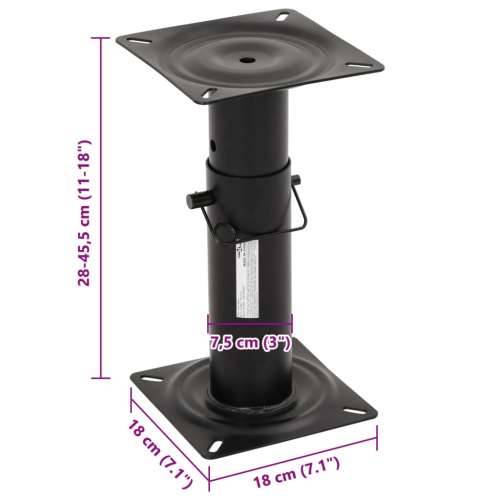 Postolje sjedala za brod podesivo 28 - 45,5 cm čelično - 28-45.5 cm 1 Cijena