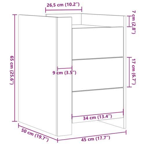 Noćni ormarić smeđa boja hrasta 45x50x65 cm konstruirano drvo Smeđi hrast 1 Cijena