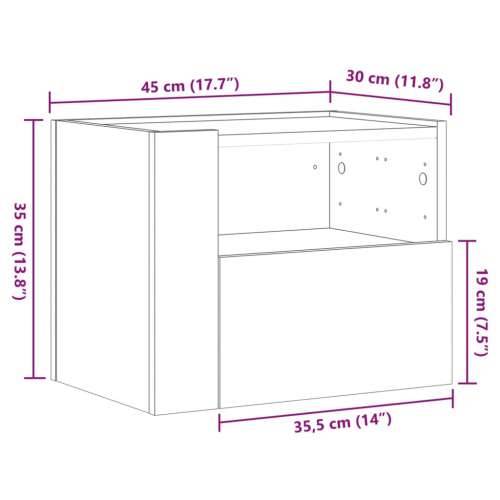 Zidni noćni ormarić boja dimljenog hrasta 45 x 30 x 35 cm - Dimljeni hrast 1 Cijena