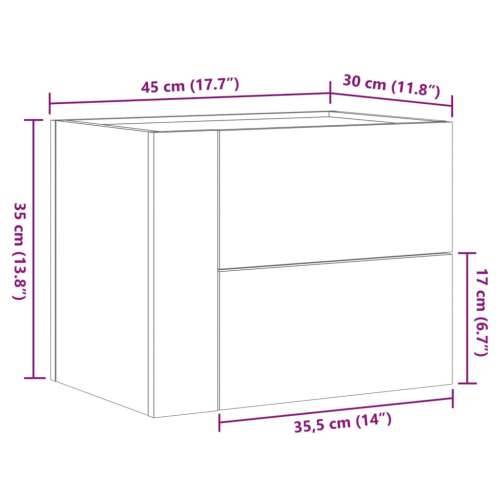 Zidni noćni ormarić crni 45 x 30 x 35 cm - Crna 1 Cijena