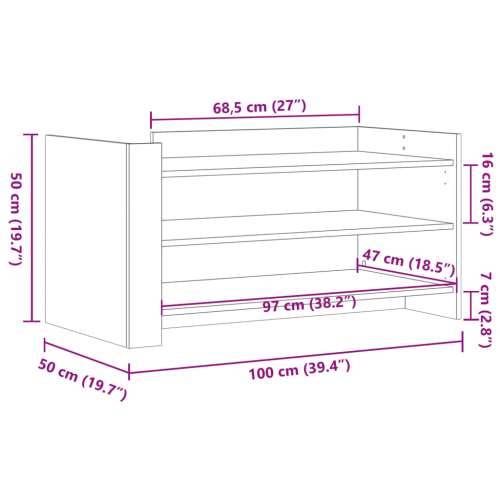 Stolić za kavu boja smeđeg hrasta 100 x 50 x 50 cm od drva - Smeđi hrast 1 100 cm Cijena