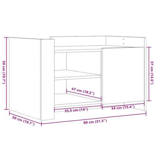 Stolić za kavu smeđa boja hrasta 80x50x50 cm konstruirano drvo - Smeđi hrast 1 80 cm Cijena