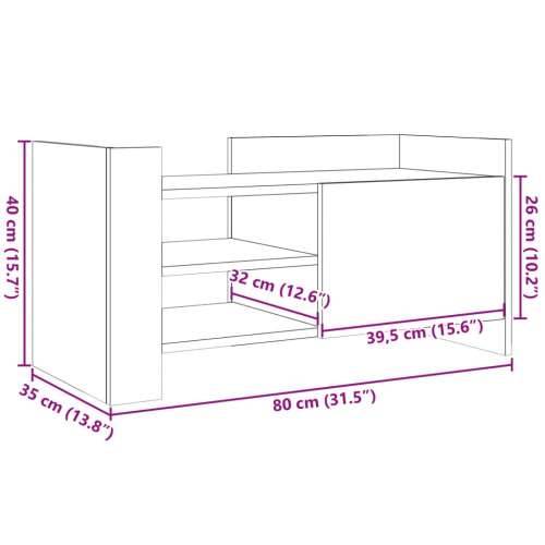 TV ormarić smeđa boja hrasta 80x35x40 cm konstruirano drvo - Smeđi hrast 1 80 cm Cijena