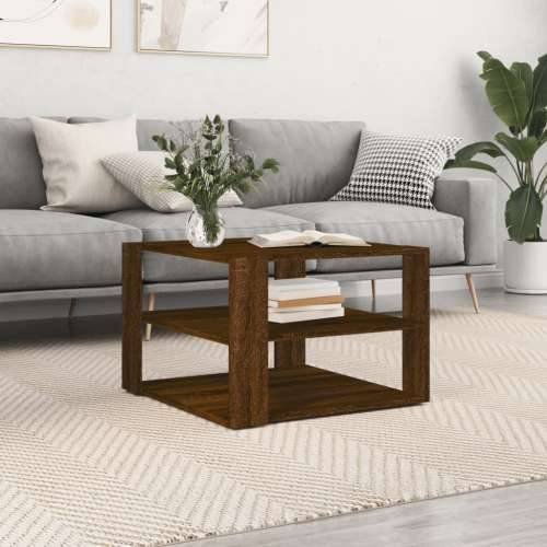 Stolić za kavu boja hrasta 59,5x59,5x40 cm konstruirano drvo - Smeđi hrast 1 Cijena