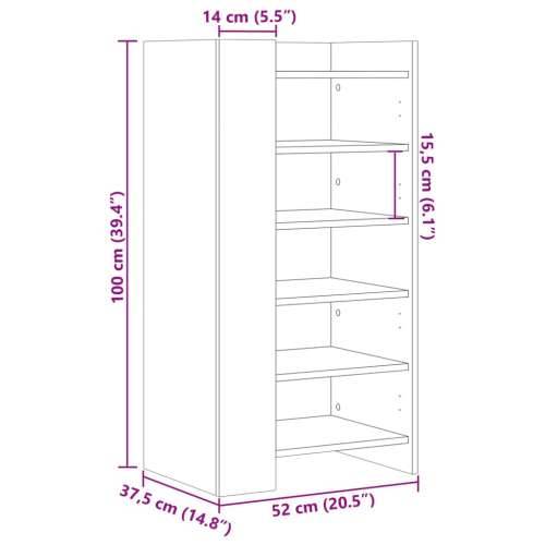 Ormarić za cipele boja hrasta 52x37,5x100 cm konstruirano drvo - Sivi hrast sonoma 1 Cijena