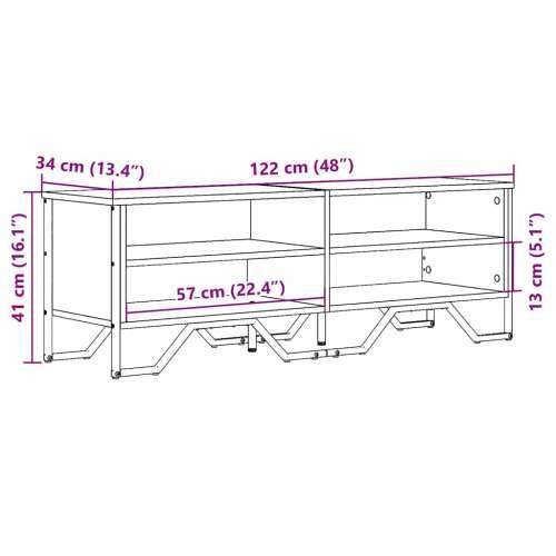 TV ormarić siva boja hrasta 122 x 34 x 41 cm konstruirano drvo - Sivi hrast sonoma 1 122 cm Cijena