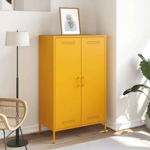 Visoka komoda boja senfa 67 x 39 x 113 cm čelični Žuta 1 Cijena