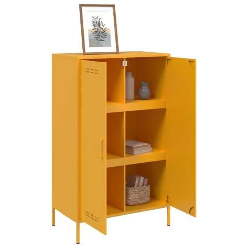 Visoka komoda boja senfa 67 x 39 x 113 cm čelični Žuta 1 Cijena