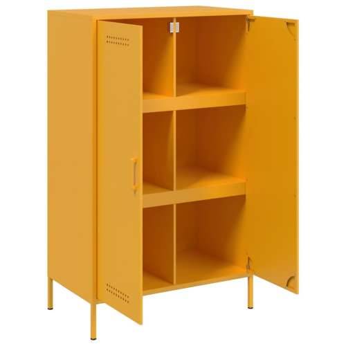 Visoka komoda boja senfa 67 x 39 x 113 cm čelični Žuta 1 Cijena