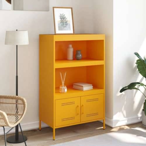 Visoka komoda boja senfa 67 x 39 x 113 cm čelični Žuta 1 Cijena