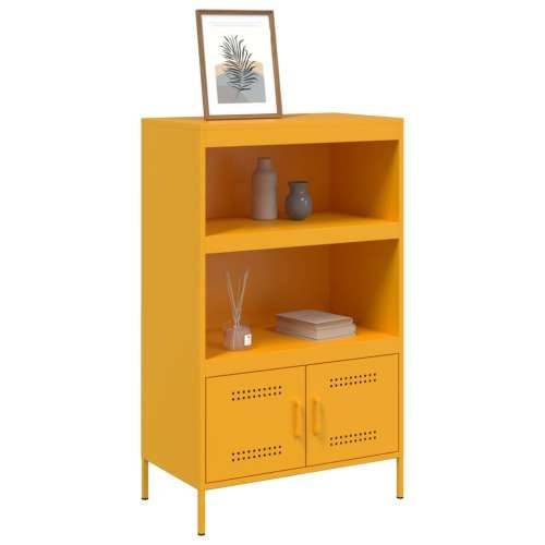 Visoka komoda boja senfa 67 x 39 x 113 cm čelični Žuta 1 Cijena