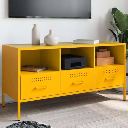 TV ormarić boja senfa 100,5 x 39 x 50,5 cm čelični - Žuta 1 Cijena