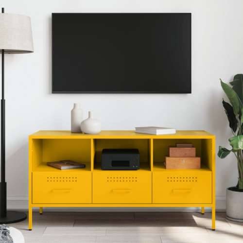 TV ormarić boja senfa 100,5 x 39 x 50,5 cm čelični - Žuta 1 Cijena