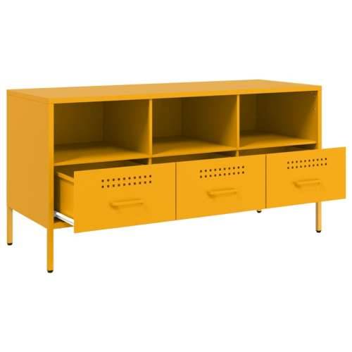 TV ormarić boja senfa 100,5 x 39 x 50,5 cm čelični - Žuta 1 Cijena