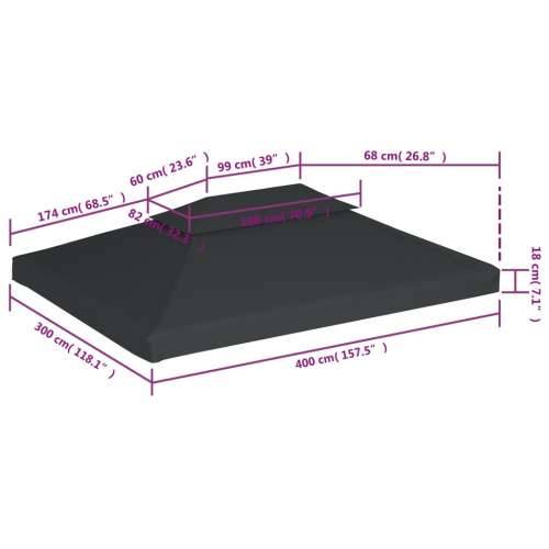 Zamjenski krov za sjenicu - Pokrov za sjenicu s 2 razine 310 g/m² 4 x 3 m antracit - Tamno siva 4 x 3 m 1 Cijena