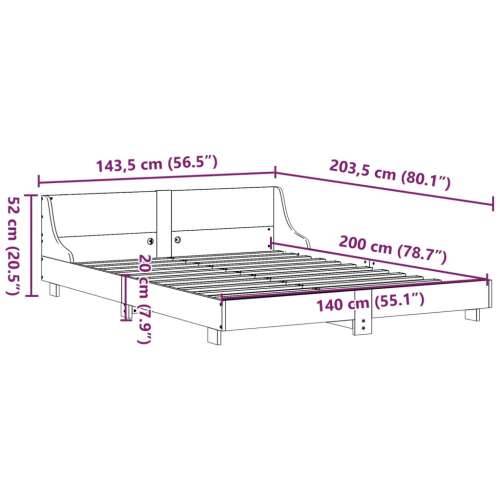 Okvir kreveta bez madraca bijeli 140x200 cm od masivne borovine Bijela 140 x 200 cm Cijena