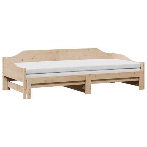 Dnevni krevet na razvlačenje 80 x 200 cm od masivne borovine - Prirodna 80 x 200 cm Cijena