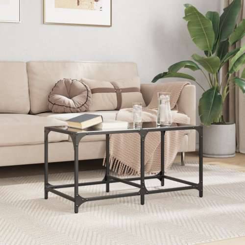 Stolić za kavu s crnom staklenom površinom 78,5x40x40 cm čelik - crno staklo 78.5 x 40 x 40 cm 1 Cijena
