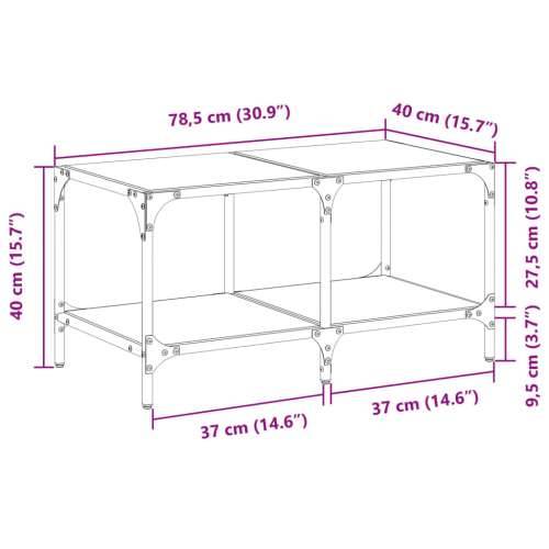 Stolić za kavu s crnom staklenom površinom 78,5x40x40 cm čelik - crno staklo 78.5 x 40 x 40 cm 1 Cijena