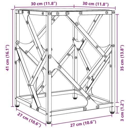 Stolić za kavu s crnom staklenom površinom 30x30x41 cm čelik - crno staklo 30 x 30 x 41 cm 1 Cijena