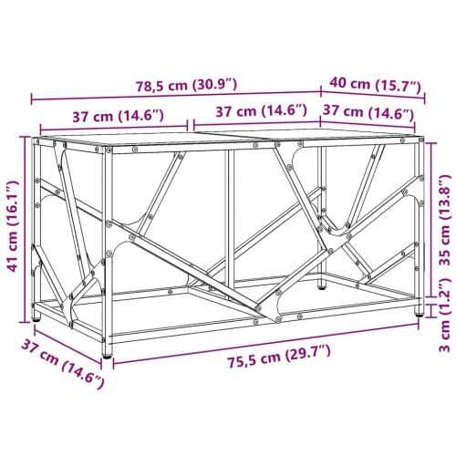 Stolić s prozirnom staklenom površinom 78,5x40x41 cm čelik - Transparentan 1 Cijena