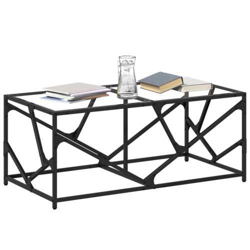 Stolić s prozirnom staklenom površinom 98,5x50x41 cm čelik - Transparentan 1 Cijena