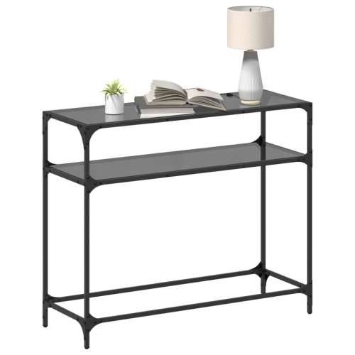 Konzolni stol s crnom staklenom površinom 98x35x81 cm čelični - Crna 98 x 35 x 81 cm 1 Cijena