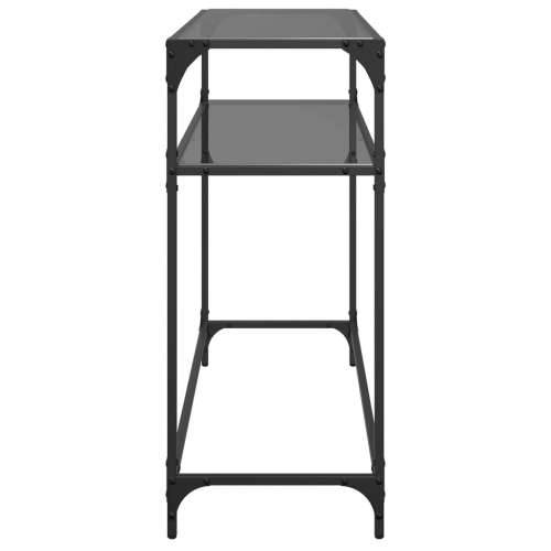 Konzolni stol s crnom staklenom površinom 98x35x81 cm čelični - Crna 98 x 35 x 81 cm 1 Cijena
