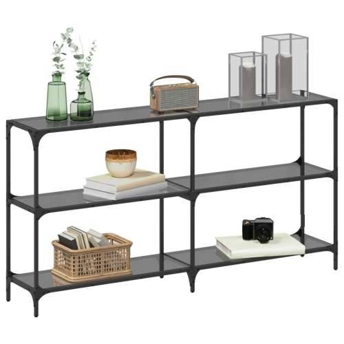 Konzolni stol s crnom staklenom površinom 158,5x30x81cm čelični - Crna 158.5 x 30 x 81 cm 1 Cijena
