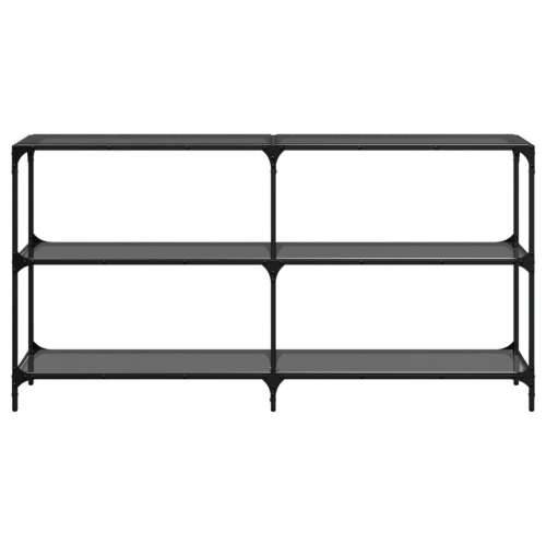 Konzolni stol s crnom staklenom površinom 158,5x30x81cm čelični - Crna 158.5 x 30 x 81 cm 1 Cijena