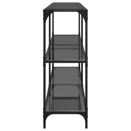Konzolni stol s crnom staklenom površinom 158,5x30x81cm čelični - Crna 158.5 x 30 x 81 cm 1 Cijena