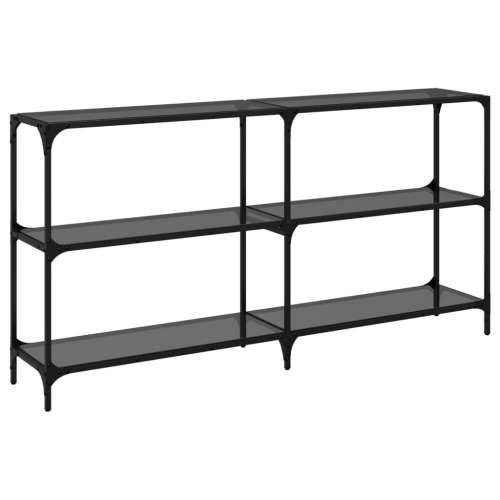 Konzolni stol s crnom staklenom površinom 158,5x30x81cm čelični - Crna 158.5 x 30 x 81 cm 1 Cijena