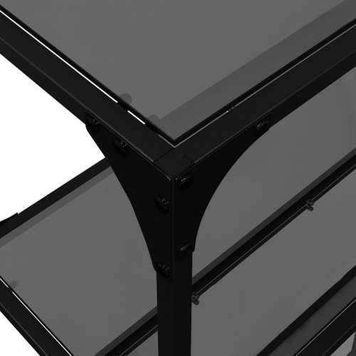 Konzolni stol s crnom staklenom površinom 158,5x30x81cm čelični - Crna 158.5 x 30 x 81 cm 1 Cijena