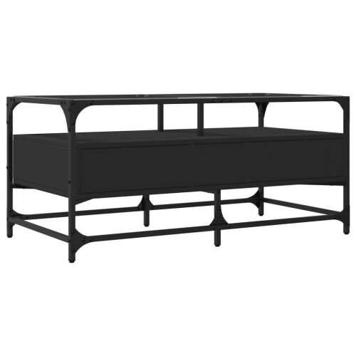 Stolić sa staklenom površinom crni 98,5x50x45 cm čelik - Crna 1 Cijena