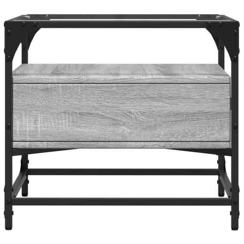 Stolić sa staklenom površinom boja hrasta 50 x 50 x 45 cm čelik - Sivi hrast sonoma 1 Cijena