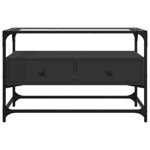 TV ormarić sa staklenom površinom crni 80x35x51 cm drveni - Crna 1 80 cm Cijena
