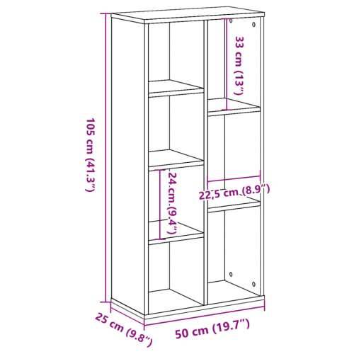 Regal za knjige crni 50x25x105 cm od konstruiranog drva - Crna 1 Cijena