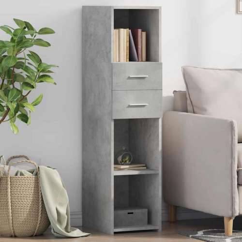 Visoka komoda boja betona 30 x 42,5 x 124 cm konstruirano drvo - Beton siva 1 Cijena